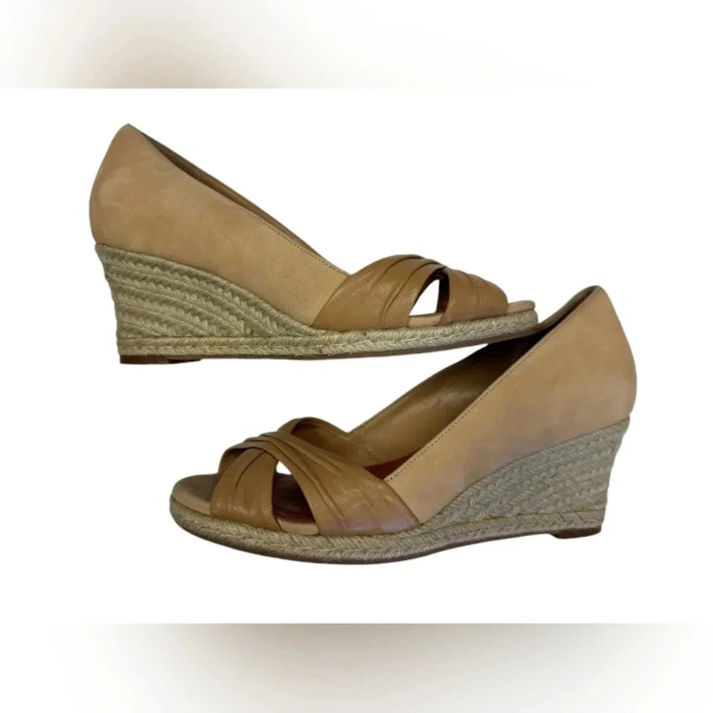 Cole Haan Nike Collaboration  Tan Leather Espadrilles Open Toe Shoes Size 6.5B